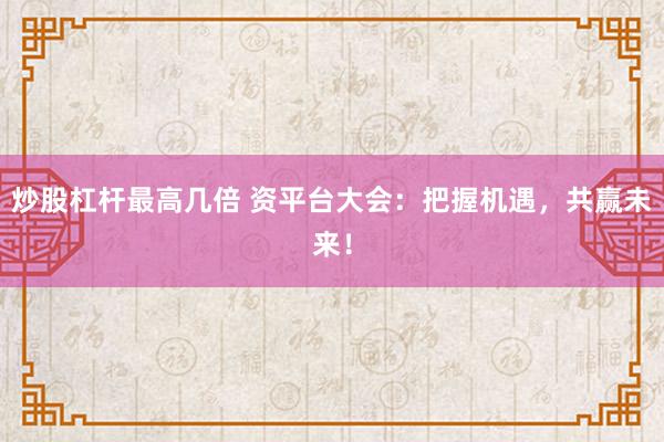 炒股杠杆最高几倍 资平台大会：把握机遇，共赢未来！