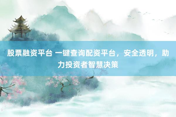 股票融资平台 一键查询配资平台，安全透明，助力投资者智慧决策