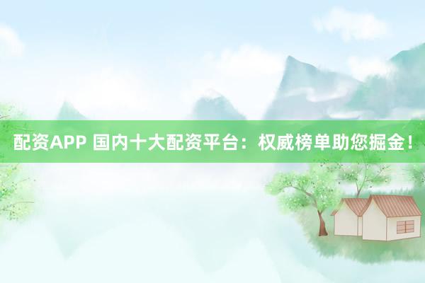 配资APP 国内十大配资平台：权威榜单助您掘金！