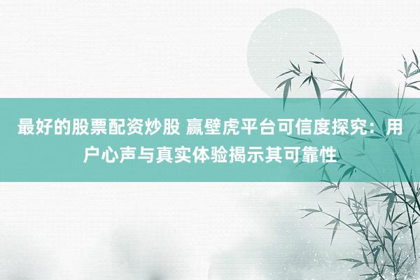 最好的股票配资炒股 赢壁虎平台可信度探究：用户心声与真实体验揭示其可靠性
