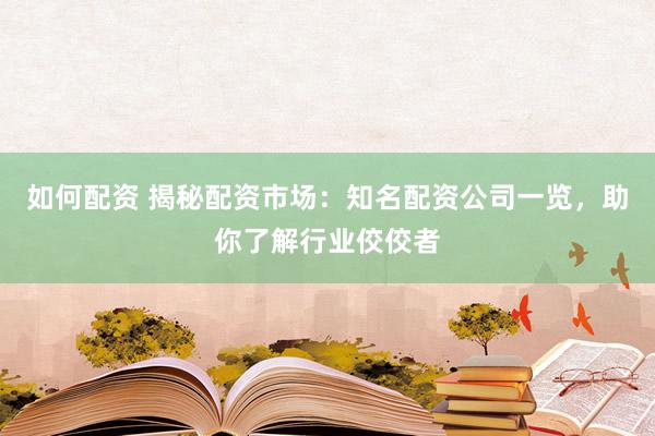 如何配资 揭秘配资市场:知名配资公司一览,助你了解行业佼佼者