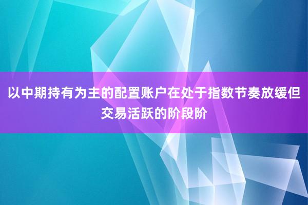 以中期持有为主的配置账户在处于指数节奏放缓但交易活跃的阶段阶