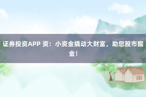 证券投资APP 资：小资金撬动大财富，助您股市掘金！