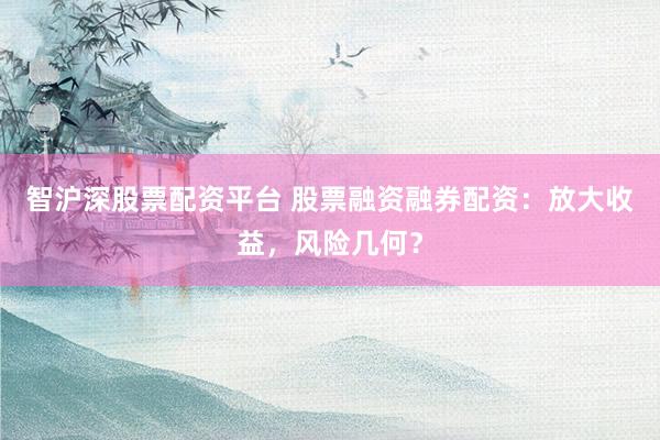 智沪深股票配资平台 股票融资融券配资：放大收益，风险几何？