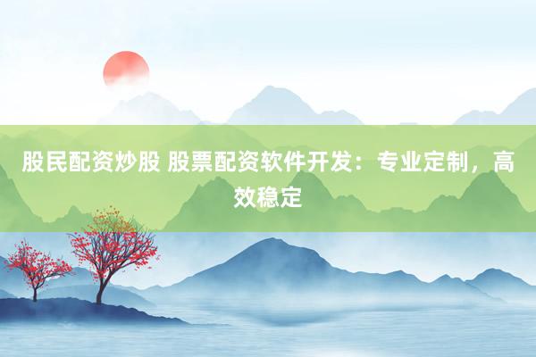 股民配资炒股 股票配资软件开发：专业定制，高效稳定