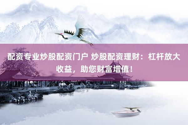 配资专业炒股配资门户 炒股配资理财：杠杆放大收益，助您财富增值！