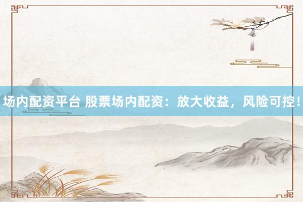 场内配资平台 股票场内配资：放大收益，风险可控！